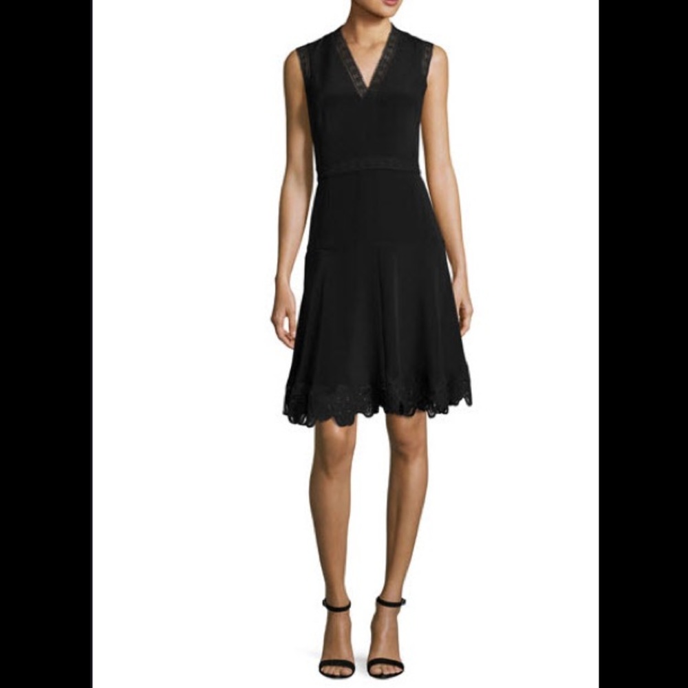 Adena Sleeveless Lace-Trim A-Line Dress, size 10